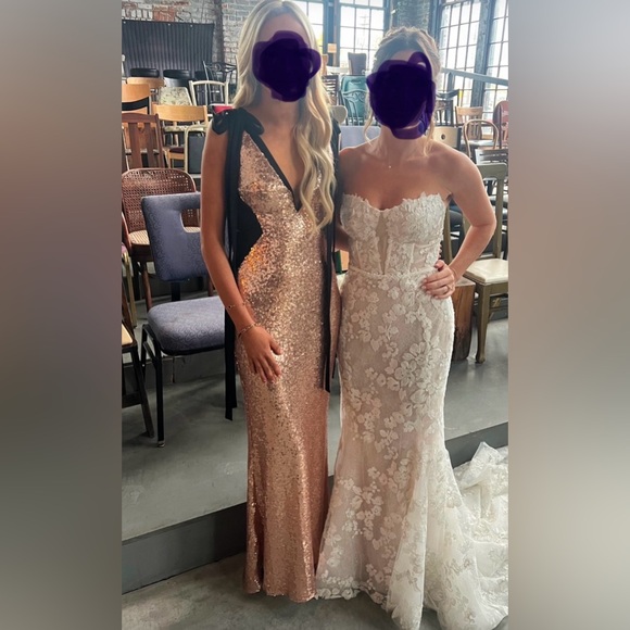 Milla Bizzare fully sequined tie-straps gold maxi dress, Smoky Quartz - Picture 4 of 4